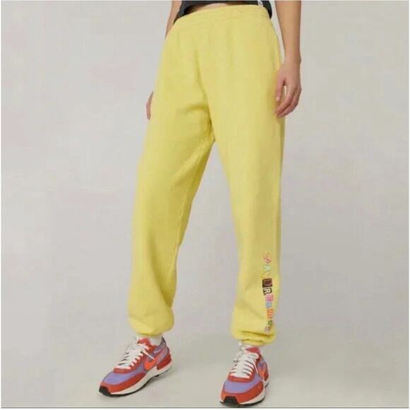 Daydreamer Ransom Logo Boyfriend Sweatpant in Yellow SZ. Small Lounge Streetwear - Picture 1 of 11